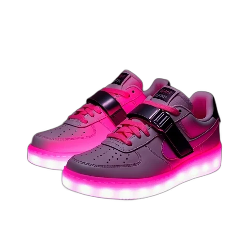 shoes, vaporwave, 3d render, neon lights, neon, pair, pink, sneakers transparent PNG cut-out