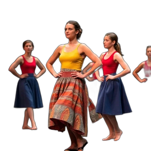 dress, concept art, 3d render, photorealistic, red, colorful, earth tones, group transparent PNG cut-out