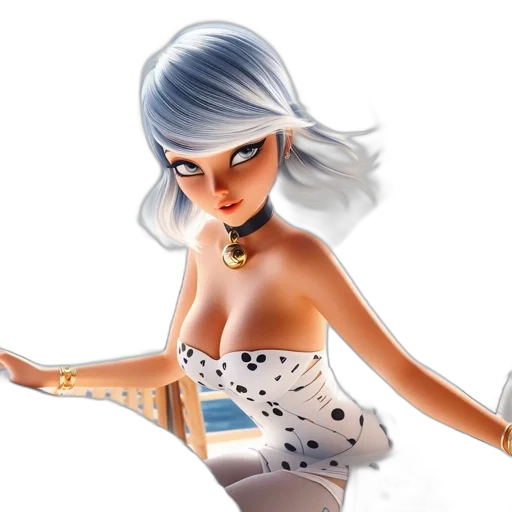 dress, concept art, fantasy art, 3d render, comic book art, elegant, animated, woman transparent PNG cut-out