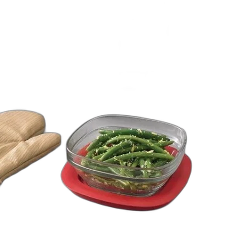 food, weapon, glass, dish, green, beans, sits, red transparent PNG cut-out