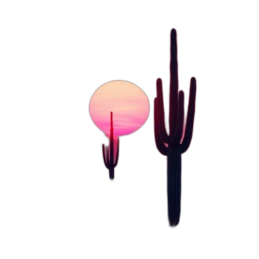 hat, flower, umbrella, staff, pixel art, vaporwave, concept art, 3d render transparent PNG cut-out