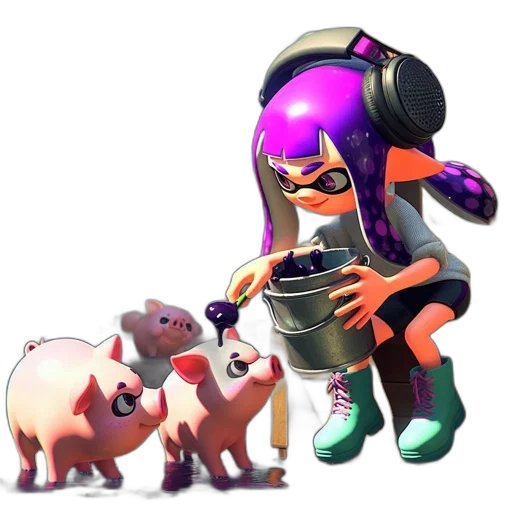weapon, animal, dress, mask, concept art, vaporwave, 3d render, pixel art transparent PNG cut-out