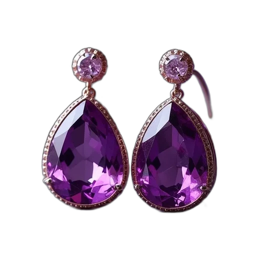 jewelry, crown, purple, gemstone, earrings transparent PNG cut-out