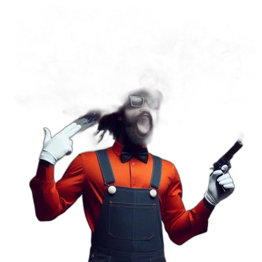 staff, robot, mask, jacket transparent PNG cut-out