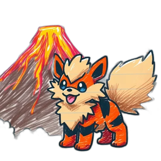 animal, creature, staff, concept art, pixel art, fantasy art, watercolor, fire transparent PNG cut-out