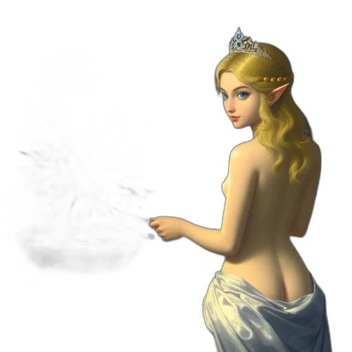 staff, crown, jewelry, dress, fantasy art, concept art, pixel art, 3d render transparent PNG cut-out
