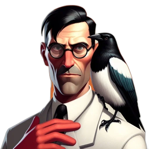 staff, face, animal, concept art, comic book art, cartoon, pixel art, red transparent PNG cut-out