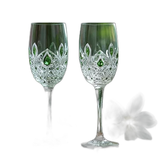 jewelry, crown, 3d render, photorealistic, two, crystal, wine, glasses transparent PNG cut-out
