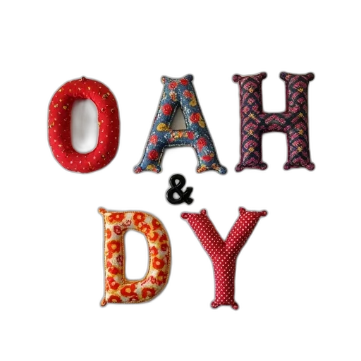 wall, colorful, arrangement, fabric, letters, spelling, out, oah transparent PNG cut-out
