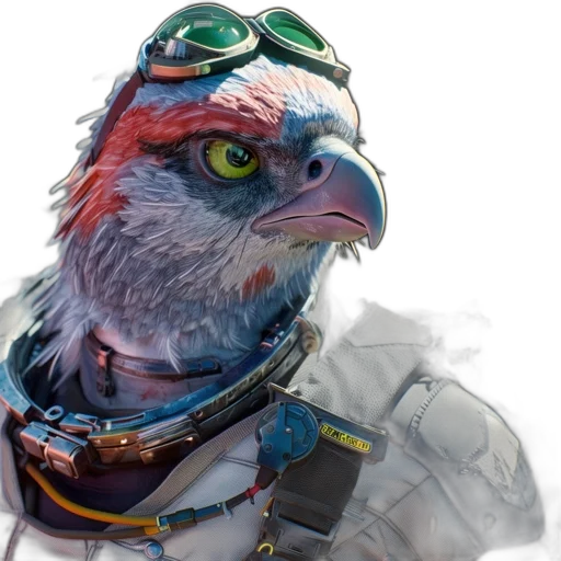 animal, face, concept art, photorealistic, fantasy art, 3d render, bird, likely transparent PNG cut-out