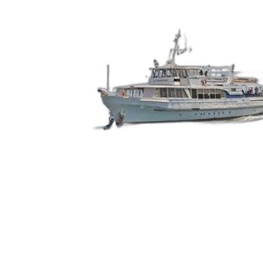 3d render, photorealistic, concept art, large, white, boat, sails, past transparent PNG cut-out