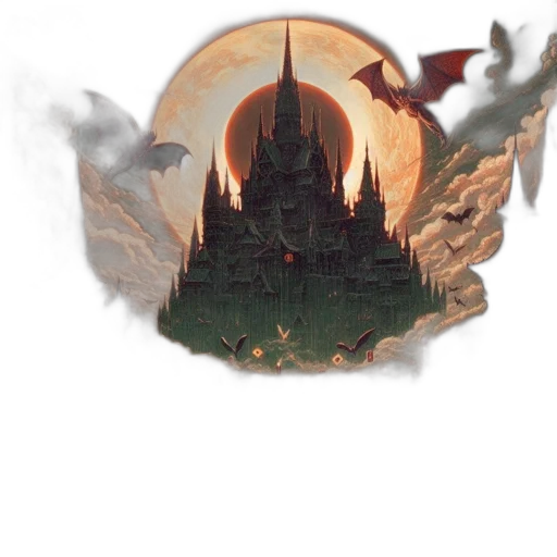dragon, crown, staff, concept art, fantasy art, pixel art, watercolor, fog transparent PNG cut-out