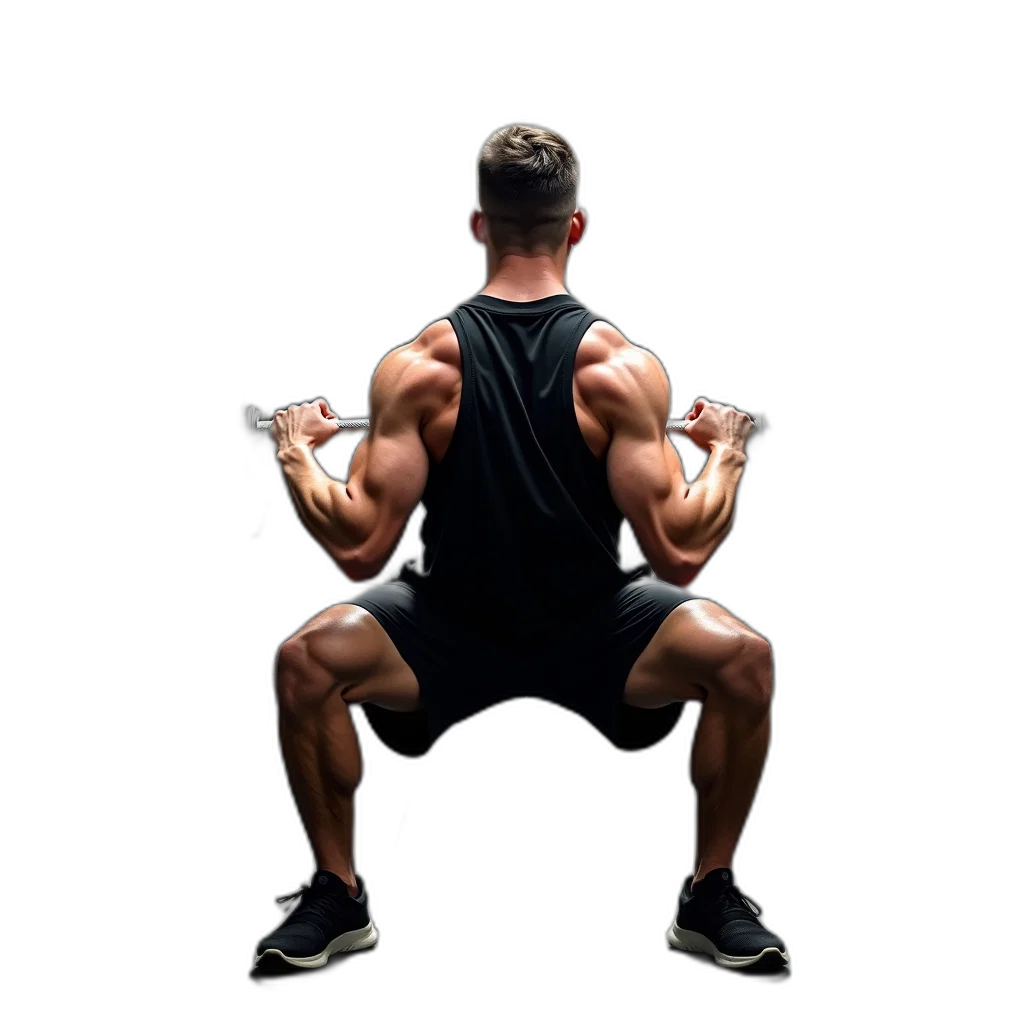 man, lifting, heavy, barbell, gym, wearing, black, tank transparent PNG cut-out