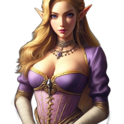 dress, jewelry, crown, staff, fantasy art, concept art, pixel art, photorealistic transparent PNG cut-out