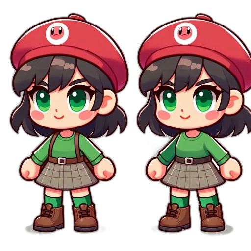 pixel art, concept art, 3d render, fantasy art, red, green, monochrome, earth tones transparent PNG cut-out