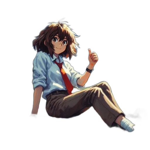staff, jacket, umbrella, weapon, pixel art, anime, concept art, watercolor transparent PNG cut-out