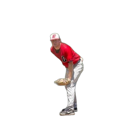 staff, creature, weapon, 3d render, baseball, player, red, jersey transparent PNG cut-out