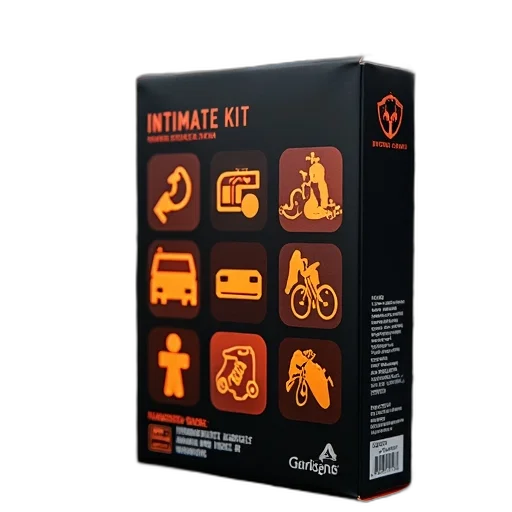 close-up, product, packaging, intimate, kit, black, orange, design transparent PNG cut-out