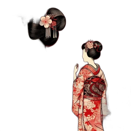 dress, jewelry, umbrella, mask, concept art, photorealistic, 3d render, anime transparent PNG cut-out