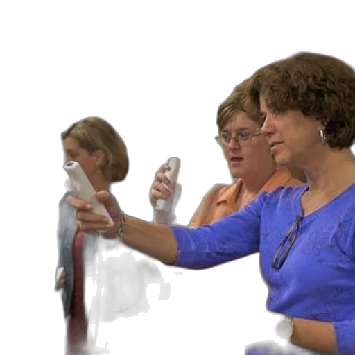 group, women, play, wii, remotes, room transparent PNG cut-out