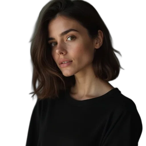face, hair, dress, jacket, photorealistic, cartoon, oil painting, concept art transparent PNG cut-out
