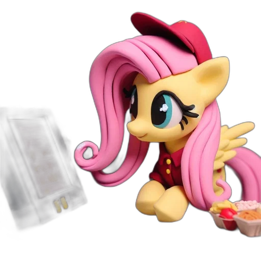 3d render, concept art, little, pony-inspired, figurine, shows, yellow, fluttershy transparent PNG cut-out