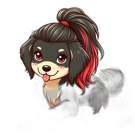 staff, cartoon, anime, pixel art, concept art, cartoonish, dog, unique transparent PNG cut-out