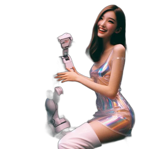 robot, weapon, dress, staff, concept art, photorealistic, pixel art, oil painting transparent PNG cut-out