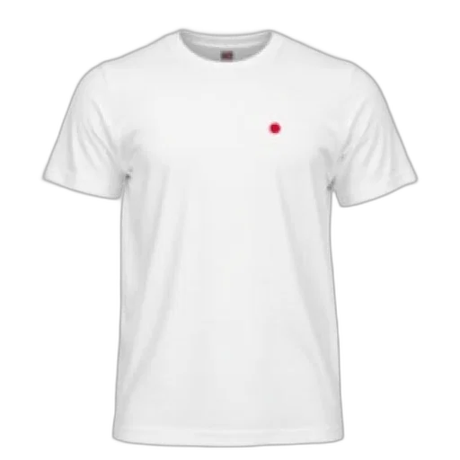 white, t-shirt, small, red, circle, logo, left, chest transparent PNG cut-out