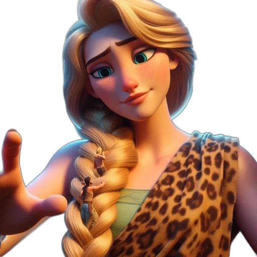dress, face, crown, staff, 3d render, concept art, fantasy art, cartoon transparent PNG cut-out