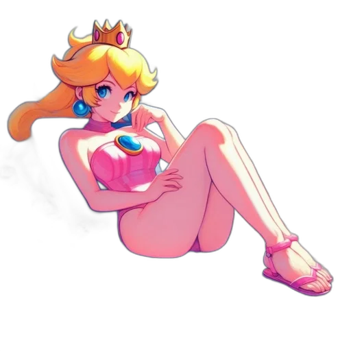 crown, dress, staff, concept art, pixel art, vaporwave, anime, pastel transparent PNG cut-out