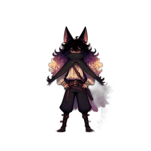 staff, jacket, mask, creature, pixel art, concept art, fantasy art, watercolor transparent PNG cut-out