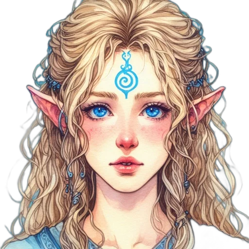 face, dragon, staff, fantasy art, pixel art, concept art, watercolor, blue transparent PNG cut-out