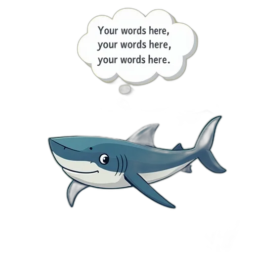 animal, underwater, cartoon, image, hammerhead, shark, swimming, ocean transparent PNG cut-out