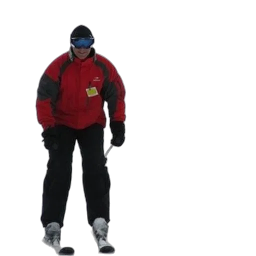 jacket, staff, snow, person, red, skiing, down, snowy transparent PNG cut-out