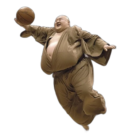 photorealistic, concept art, large, man, traditional, japanese, clothing, leaps transparent PNG cut-out