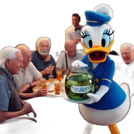 food, staff, 3d render, concept art, underwater, inside, restaurant, elderly transparent PNG cut-out
