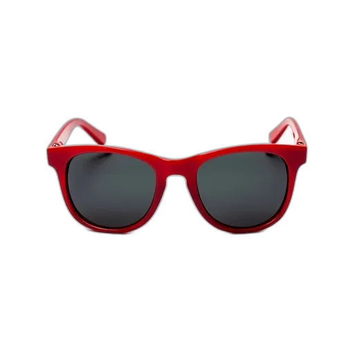 3d render, red, pair, sunglasses, frame, black, lenses, displayed transparent PNG cut-out