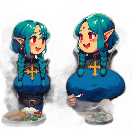 food, staff, creature, concept art, pixel art, fantasy art, 3d render, blue transparent PNG cut-out