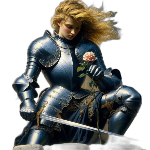 sword, weapon, fantasy art, concept art, photorealistic, comic book art, young, armored transparent PNG cut-out