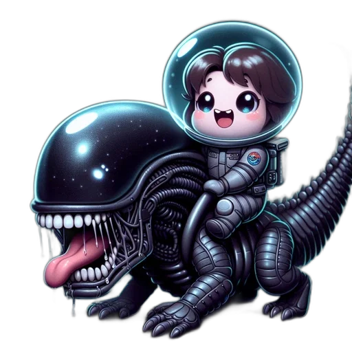 creature, robot, animal, concept art, pixel art, fantasy art, comic book art, outer space transparent PNG cut-out