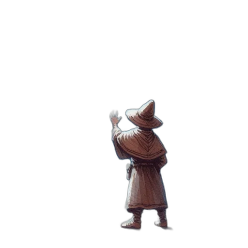 staff, hat, mask, creature, concept art, pixel art, 3d render, fantasy art transparent PNG cut-out