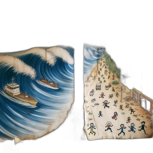 concept art, fantasy art, underwater, beach, hand-drawn, illustration, features, ship transparent PNG cut-out