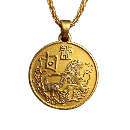 jewelry, gold, chinese, coin transparent PNG cut-out