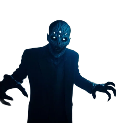 mask, creature, robot, staff, concept art, 3d render, comic book art, pixel art transparent PNG cut-out