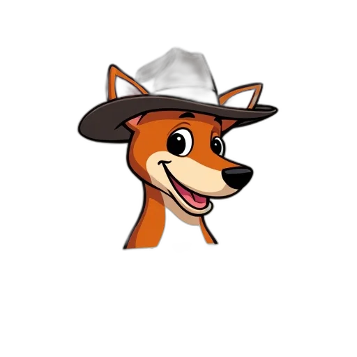 hat, staff, animal, cartoon, pixel art, concept art, 3d render, postage transparent PNG cut-out