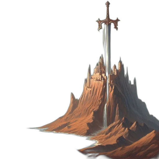 sword, weapon, crown, staff, concept art, fantasy art, pixel art, 3d render transparent PNG cut-out