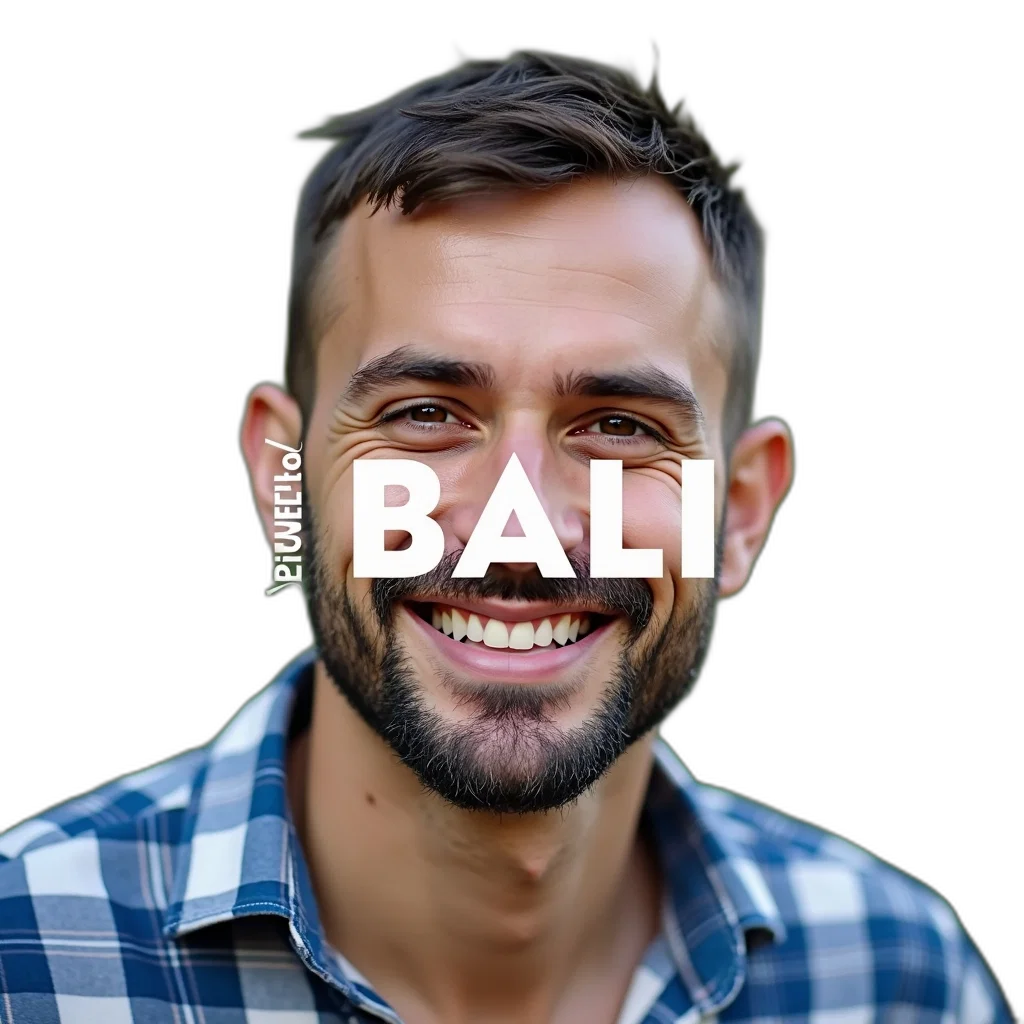 face, photorealistic, man, beard, mustache, smiling, camera, has transparent PNG cut-out