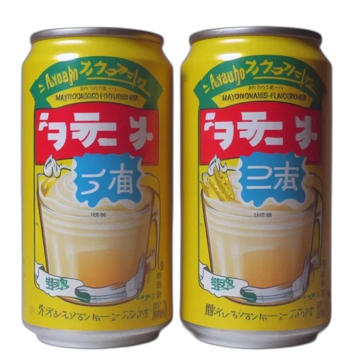 food, two, cans, beverage, product, one, labeled, japanese transparent PNG cut-out