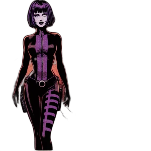 dress, comic book art, concept art, cartoon, pixel art, dark, woman, purple transparent PNG cut-out